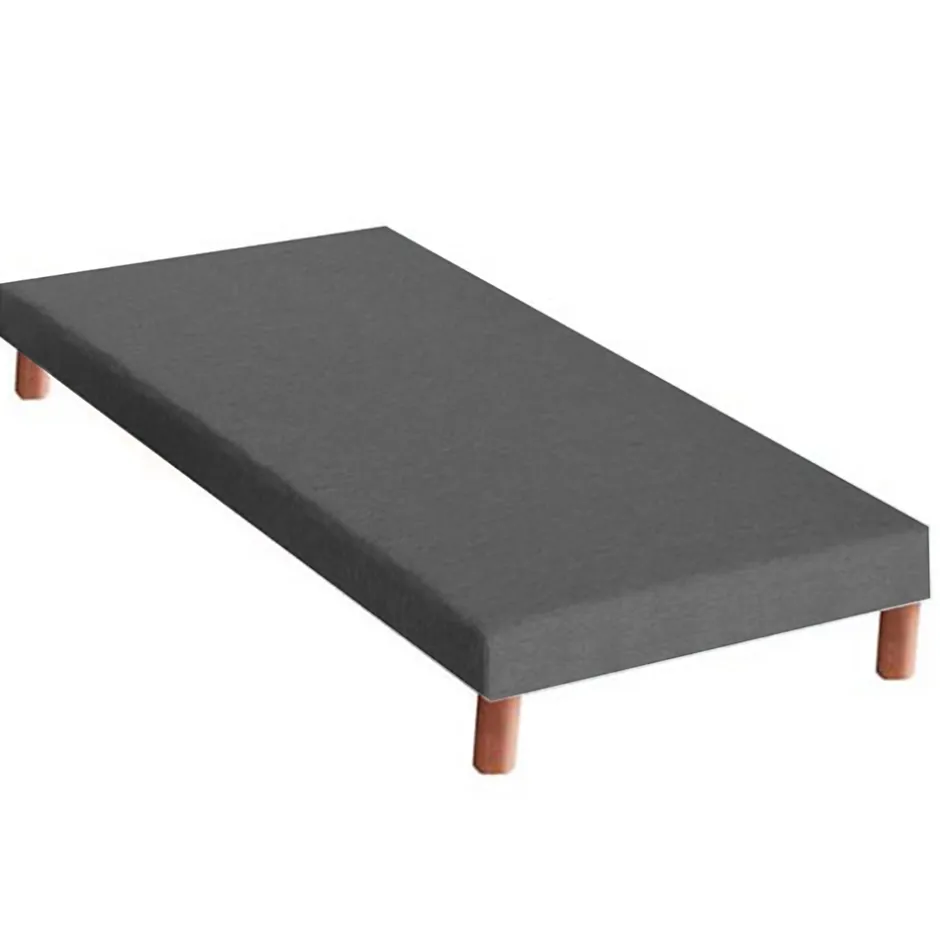 Idliterie Ensemble matelas mémoire forme sommier gris 90x190