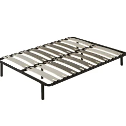 Teeno Ensemble matelas mousse + sommier à lattes 160x200 cm, épaisseur du matelas 18 cm, cadre de lit avec pieds