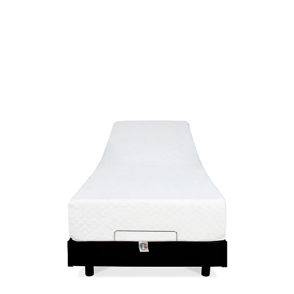 Bellecour Ensemble Matelas Mousse Accueil Mémoire de forme + Sommier électrique Flex 90x200 cm Online