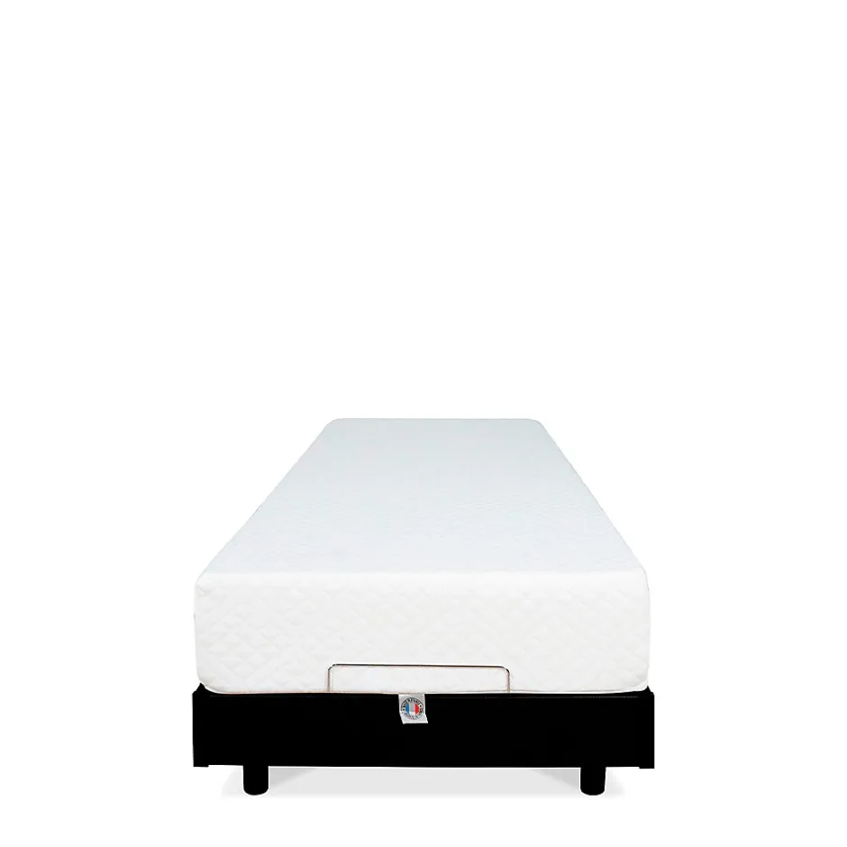 Bellecour Ensemble Matelas Mousse Accueil Mémoire de forme + Sommier électrique Flex 90x200 cm Online