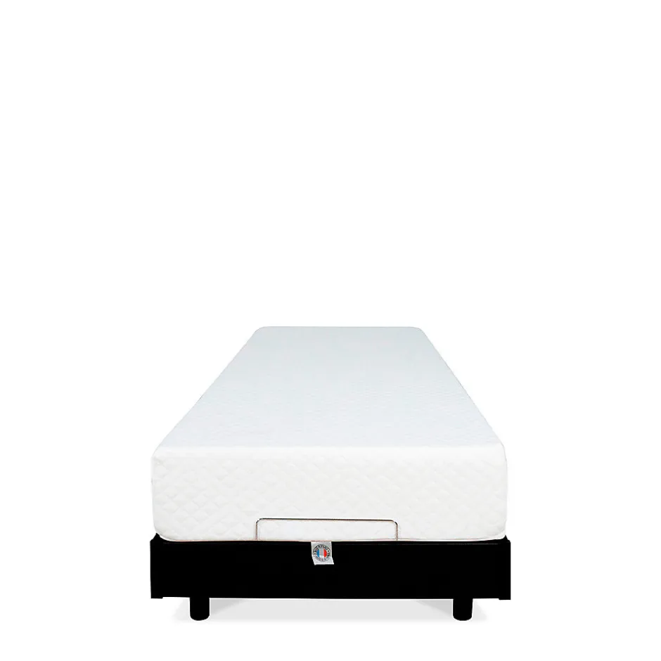 Bellecour Ensemble Matelas Mousse Accueil Mémoire de forme + Sommier électrique Flex 70x200 cm