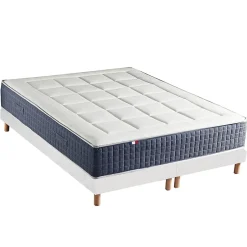 Idliterie Ensemble matelas ressort 7 zones et mémoire forme sommier 2x80x200