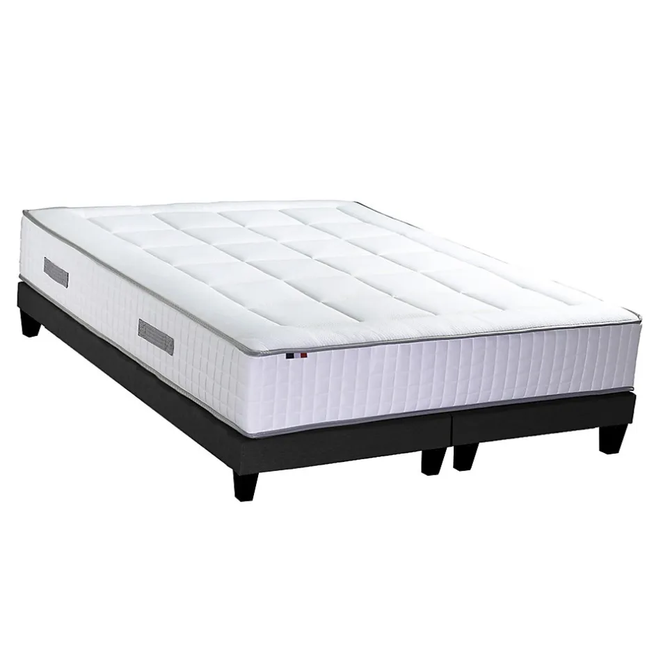 Idliterie Ensemble matelas ressort 7 zones mémoire forme sommier 2x90x200