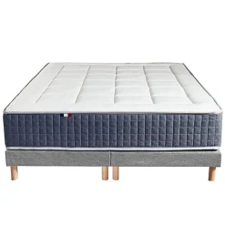 Idliterie Ensemble matelas ressort 7 zones et mémoire forme sommier 2x80x200