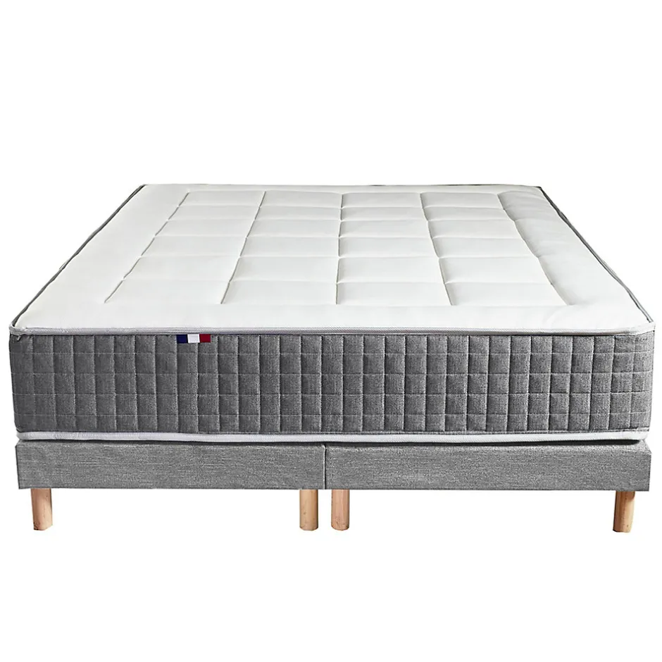 Idliterie Ensemble matelas ressort 7 zones et sommier 2x80x200