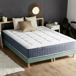 Idliterie Ensemble matelas ressort 7 zones et mémoire forme sommier 2x90x200 Hot