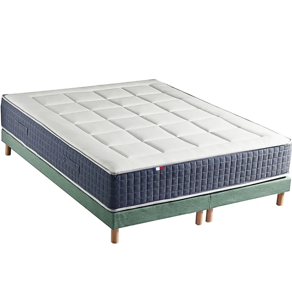 Idliterie Ensemble matelas ressort 7 zones et mémoire forme sommier 2x90x200 Hot