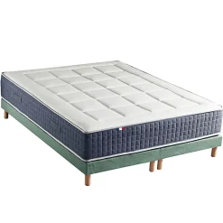 Idliterie Ensemble matelas ressort 7 zones et mémoire forme sommier 2x90x200 Hot