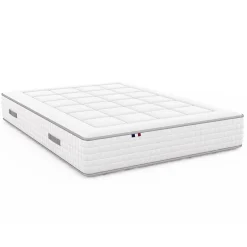 Idliterie Ensemble matelas ressorts 7 zones PALACIO + sommier en kit beige lattes flexibles 140x200 New