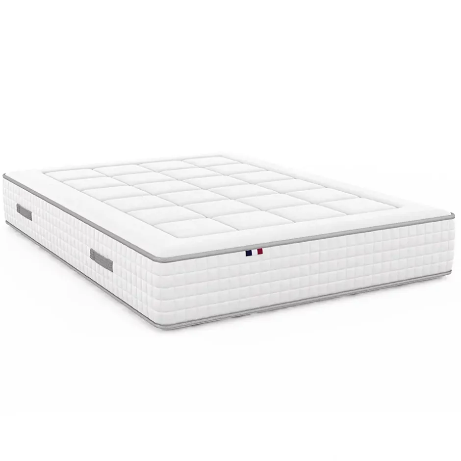 Idliterie Ensemble matelas ressorts 7 zones PALACIO + sommier en kit beige lattes flexibles 140x200 New
