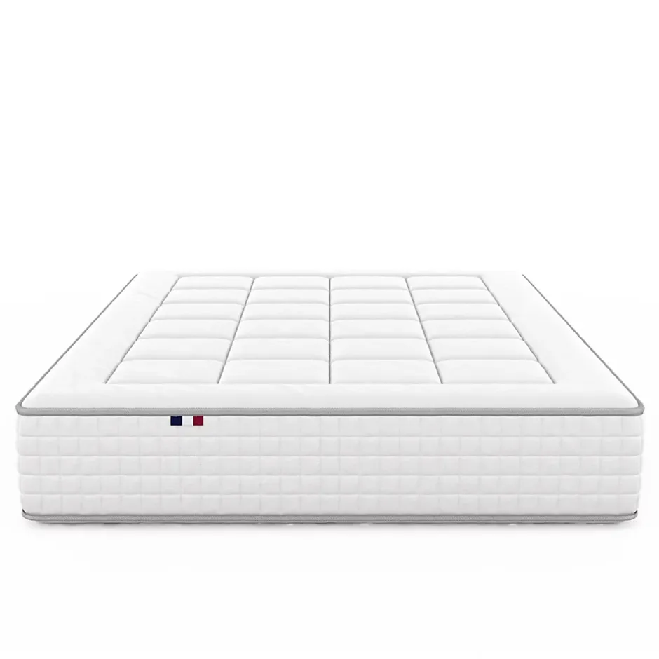 Idliterie Ensemble matelas ressorts 7 zones PALACIO + sommier en kit beige lattes flexibles 140x200 New