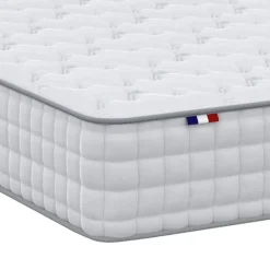 Idliterie Ensemble matelas ressorts ASTRE + sommier kit gris à lattes flexibles 160x200 New