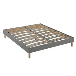 Idliterie Ensemble matelas ressorts ASTRE + sommier kit gris à lattes flexibles 160x200 New