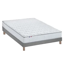 Idliterie Ensemble matelas ressorts ASTRE + sommier kit gris à lattes flexibles 160x200 New