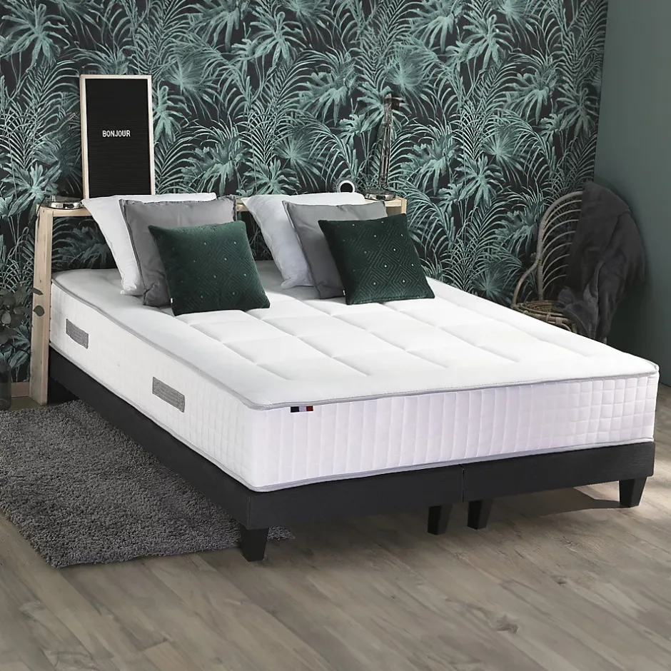 Idliterie Ensemble matelas ressorts 7 zones sommier 2x80x200 Online