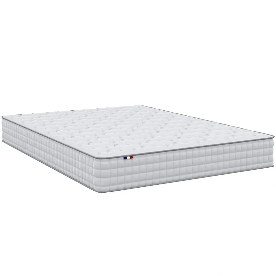 Idliterie Ensemble matelas ressorts ASTRE + sommier kit beige à lattes flexibles 160x200
