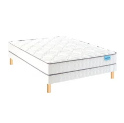 Merinos Ensemble MORNING ROUTINE + Sommier twist + Pieds 140x190 Ressorts