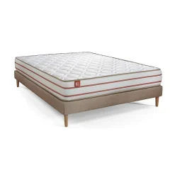 Marmottes & Co Ensemble Mémoire de forme de confort Très ferme avec sommier tapissier