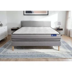 Actisom Ensemble Mémoire de forme de confort Très ferme avec sommier kit Hot