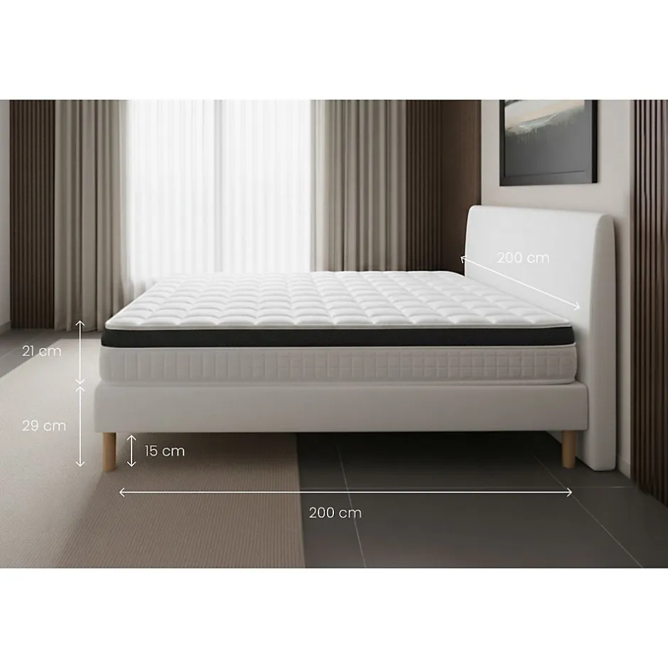 Prestige Literie Ensemble Mémoire de forme de confort Ferme avec sommier kit