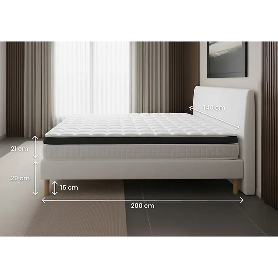 Prestige Literie Ensemble Mémoire de forme de confort Ferme avec sommier kit