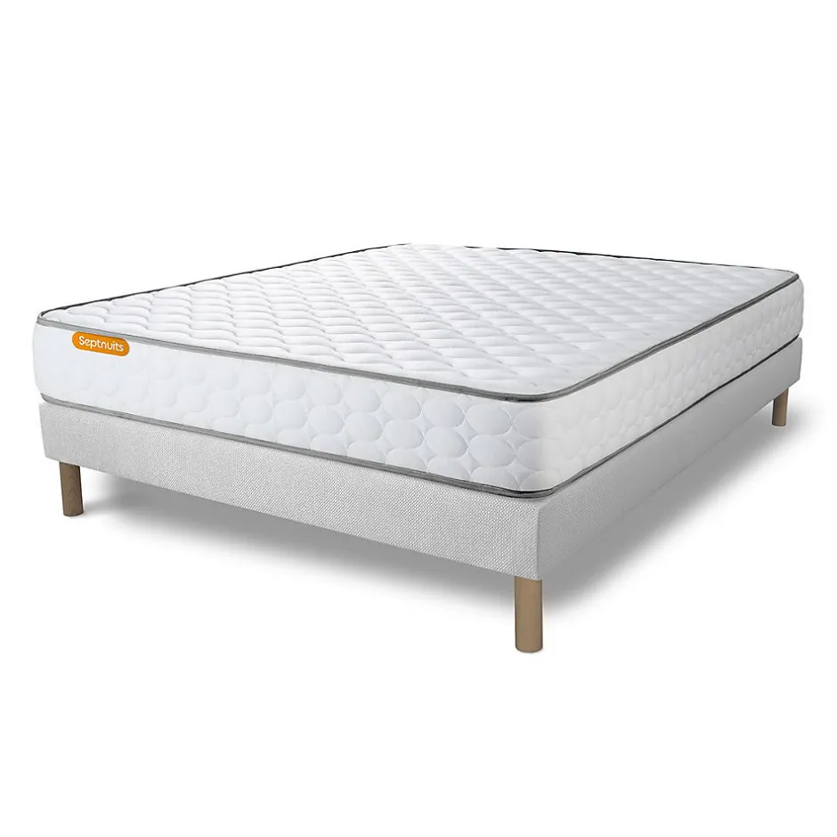 Sept Nuits Ensemble Mémoire de forme de confort Très ferme avec sommier tapissier Discount