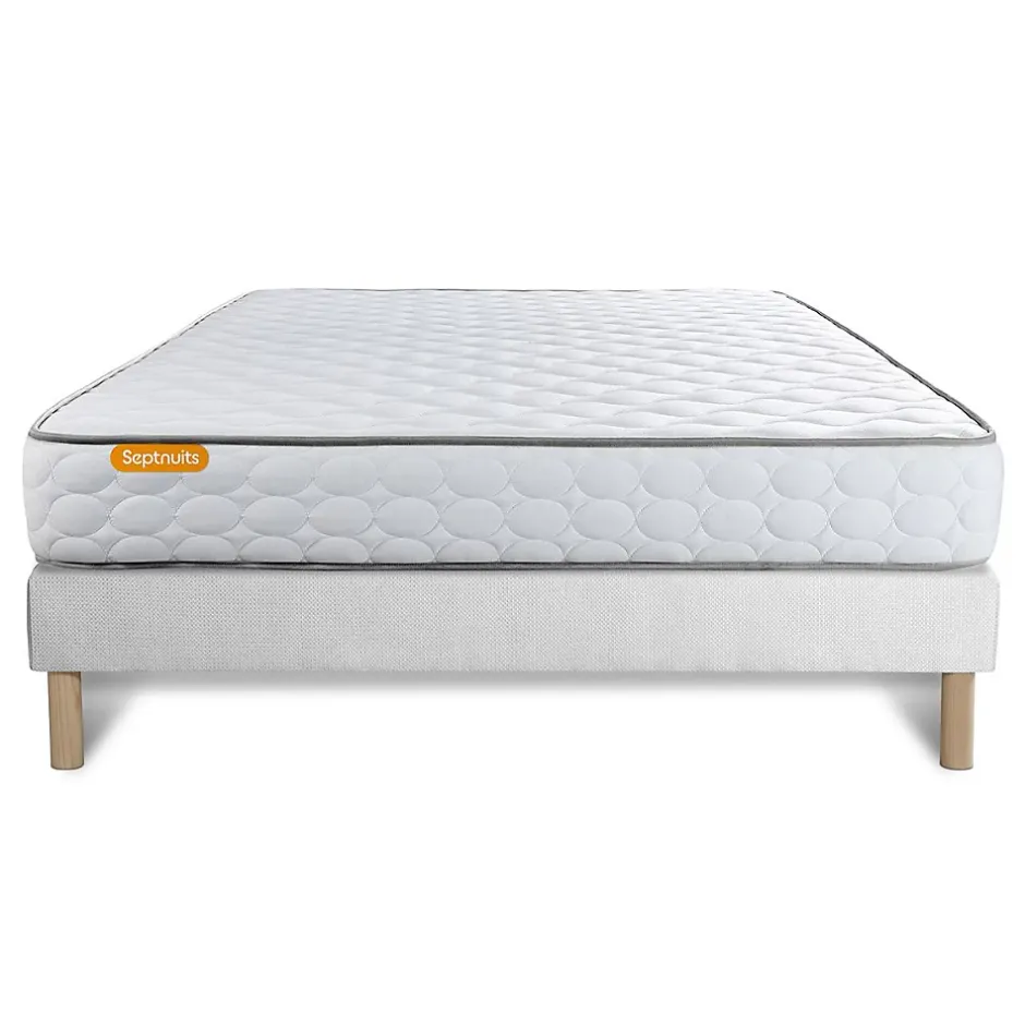 Sept Nuits Ensemble Mémoire de forme de confort Très ferme avec sommier tapissier Discount
