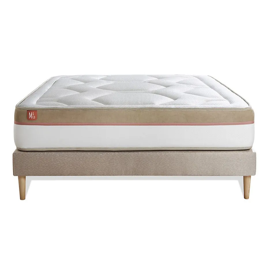 Marmottes & Co Ensemble Mémoire de forme de confort Ferme avec sommier tapissier