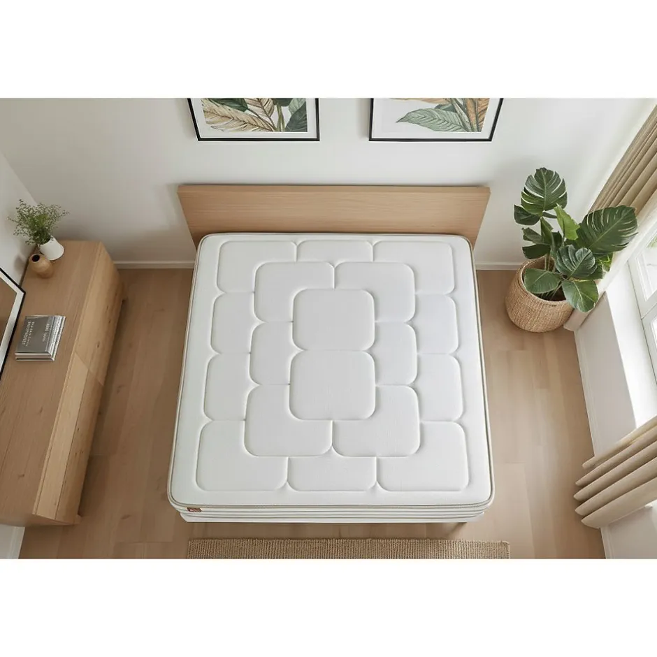 Marmottes & Co Ensemble Mémoire de forme de confort Equilibré avec sommier tapissier