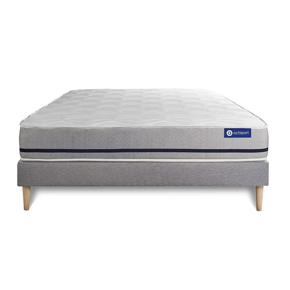 Actisom Ensemble Mémoire de forme de confort Mi-ferme avec sommier kit