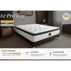 Prestige Literie Ensemble Mémoire de forme de confort Equilibré avec sommier kit Outlet