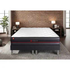 Somness Ensemble Mémoire de forme de confort Ferme avec sommier tapissier Discount