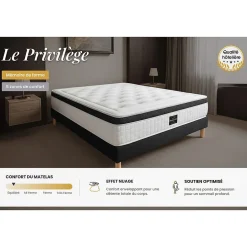 Prestige Literie Ensemble Mémoire de forme de confort Equilibré avec sommier kit
