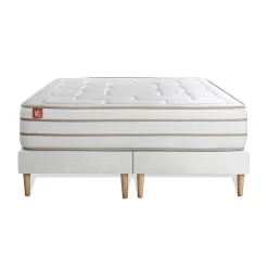 Marmottes & Co Ensemble Mémoire de forme de confort Equilibré avec sommier tapissier