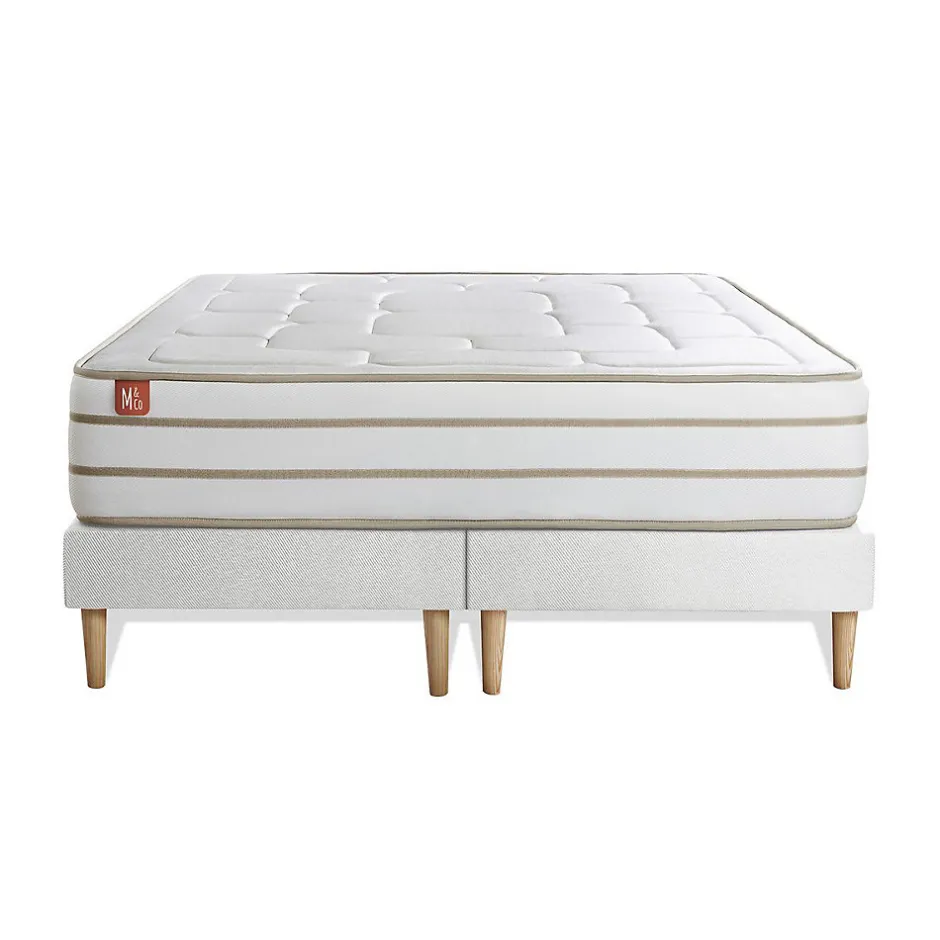 Marmottes & Co Ensemble Mémoire de forme de confort Equilibré avec sommier tapissier