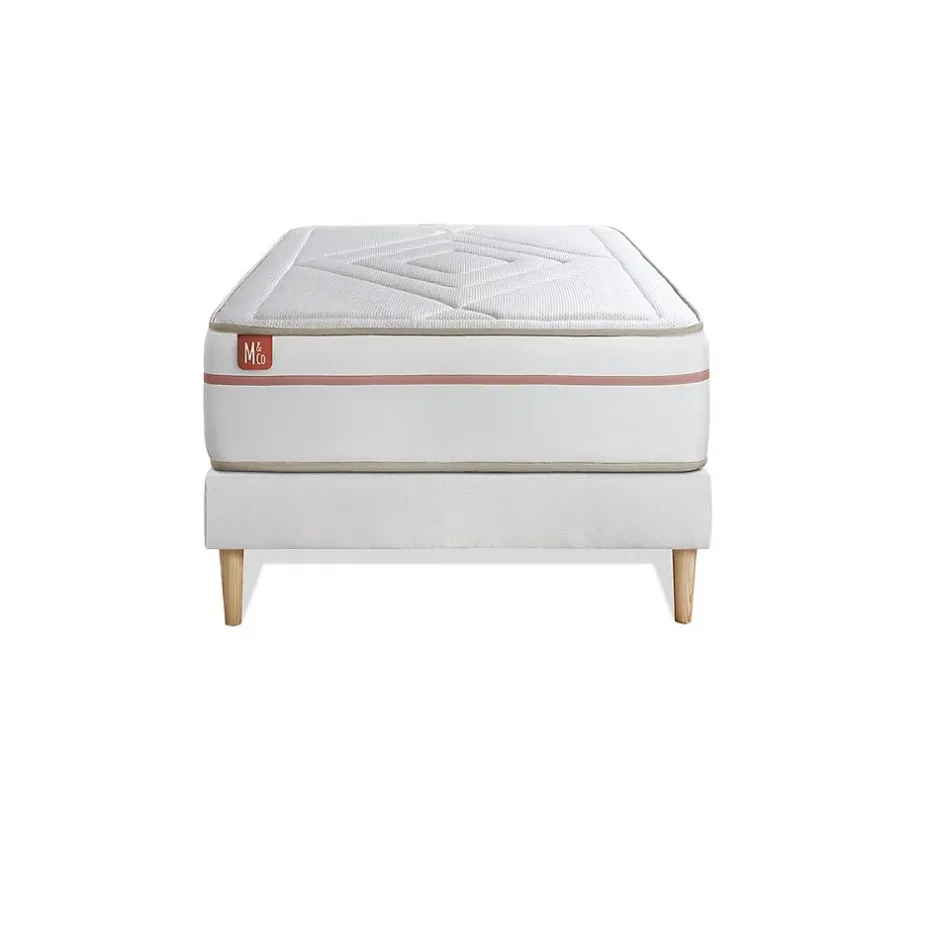 Marmottes & Co Ensemble Mémoire de forme de confort Equilibré avec sommier tapissier Outlet