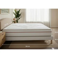 Marmottes & Co Ensemble Mémoire de forme de confort Equilibré avec sommier tapissier Outlet