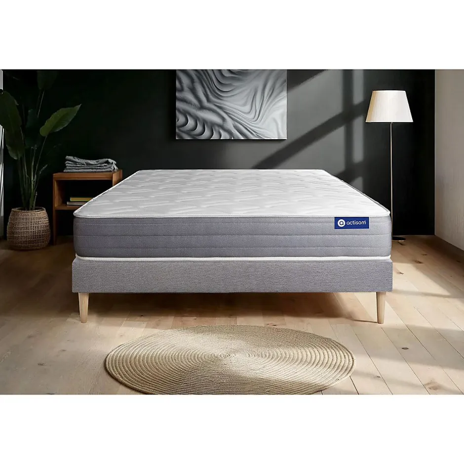Actisom Ensemble Mémoire de forme de confort Mi-ferme avec sommier kit New