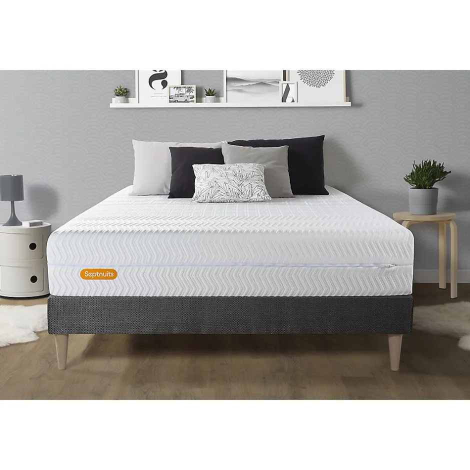 Sept Nuits Ensemble Mémoire de forme de confort Equilibré avec sommier kit Best