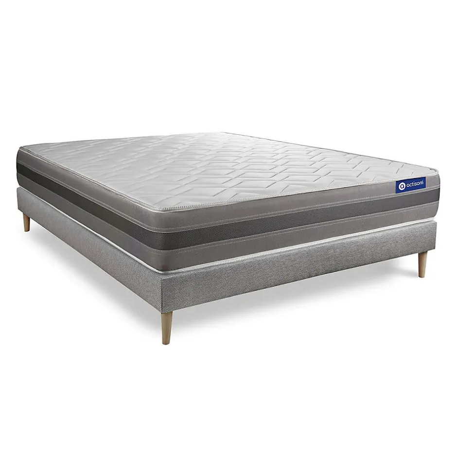 Actisom Ensemble Mémoire de forme de confort Mi-ferme avec sommier kit