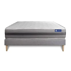 Actisom Ensemble Mémoire de forme de confort Mi-ferme avec sommier kit