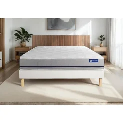 Actisom Ensemble Mémoire de forme de confort Mi-ferme avec sommier kit