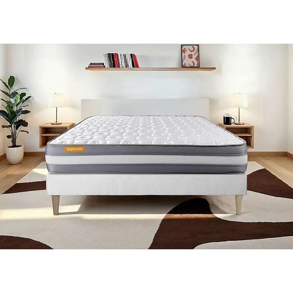 Sept Nuits Ensemble Mémoire de forme de confort Ferme avec sommier tapissier Best