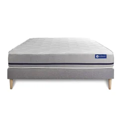 Actisom Ensemble Mémoire de forme de confort Mi-ferme avec sommier kit