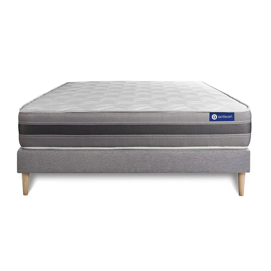 Actisom Ensemble Mémoire de forme de confort Mi-ferme avec sommier kit New