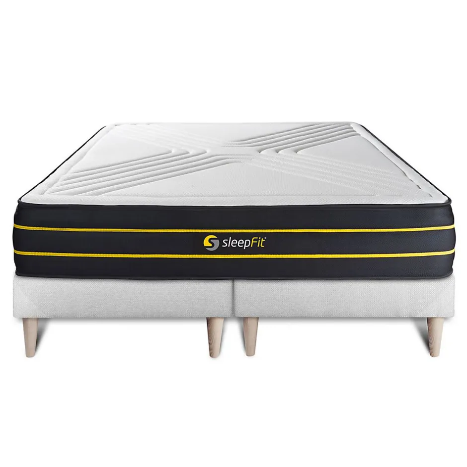Sleepfit Ensemble Mémoire de forme et micro ressorts ensachés de confort Equilibré avec sommier tapissier
