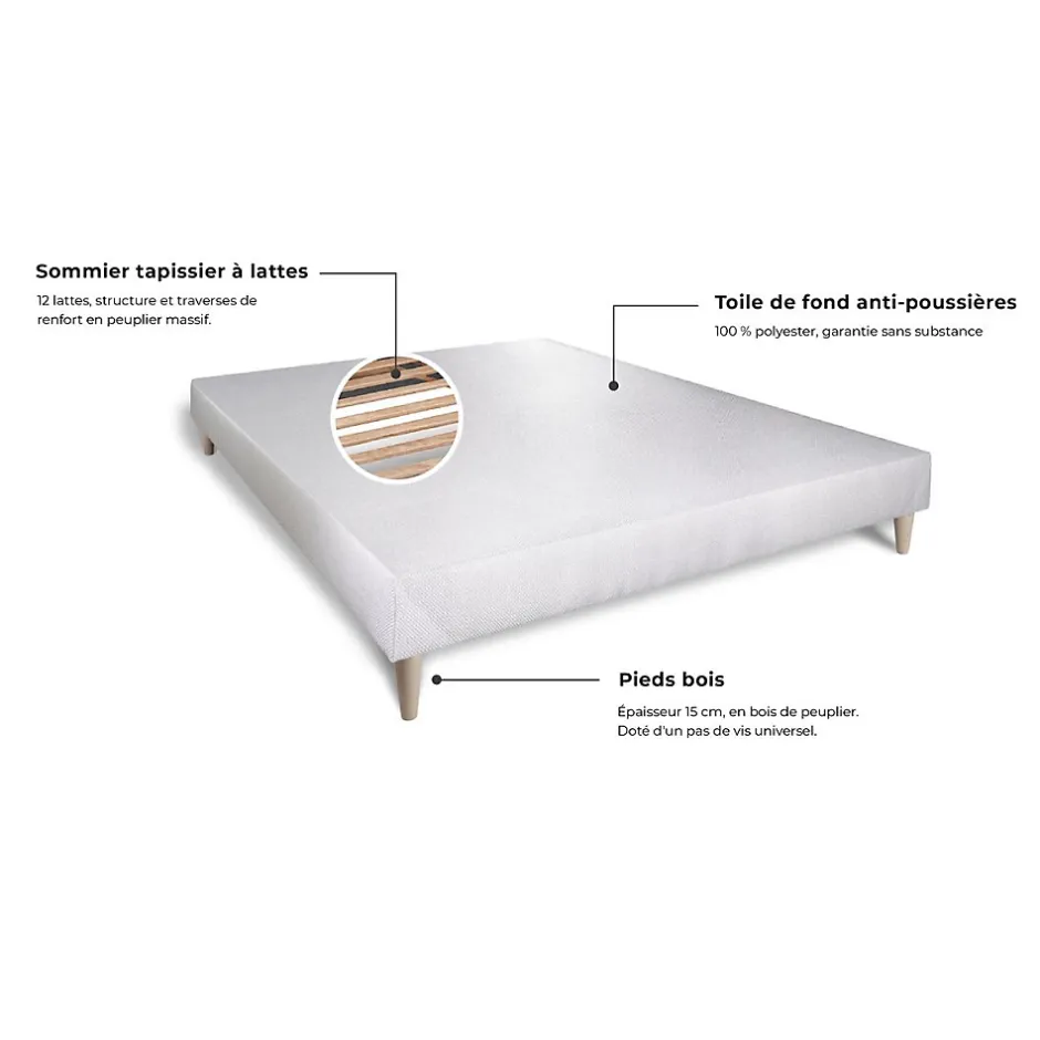 Sleepfit Ensemble Mousse de confort Très ferme avec sommier tapissier Hot