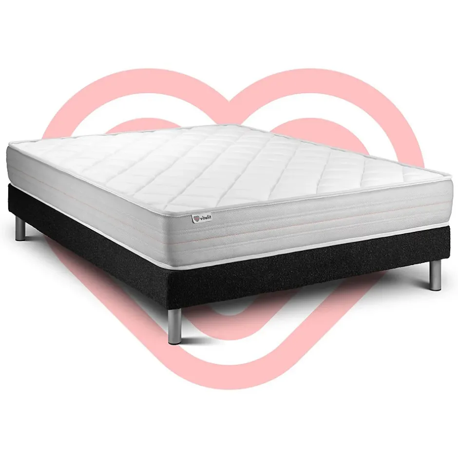Vitalit Ensemble Mousse polyuréthane à mémoire de forme de confort Ferme avec sommier tapissier Best