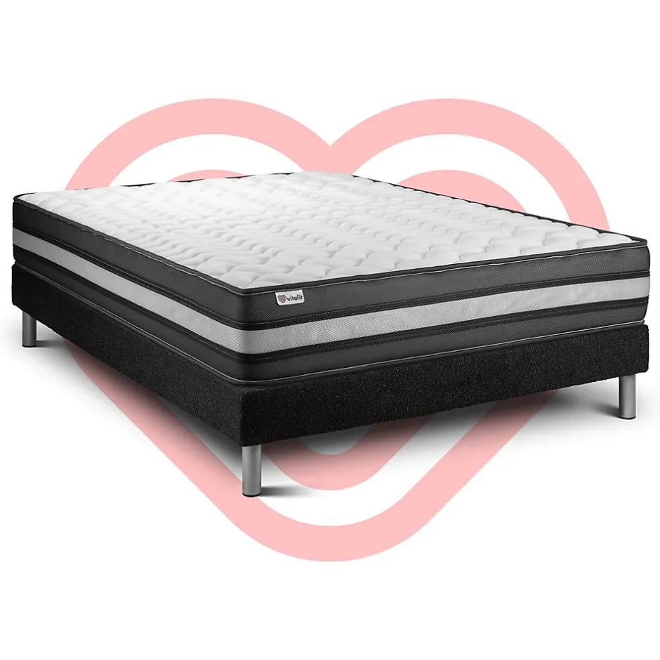Vitalit Ensemble Mousse polyuréthane à mémoire de forme de confort Ferme avec sommier kit Best