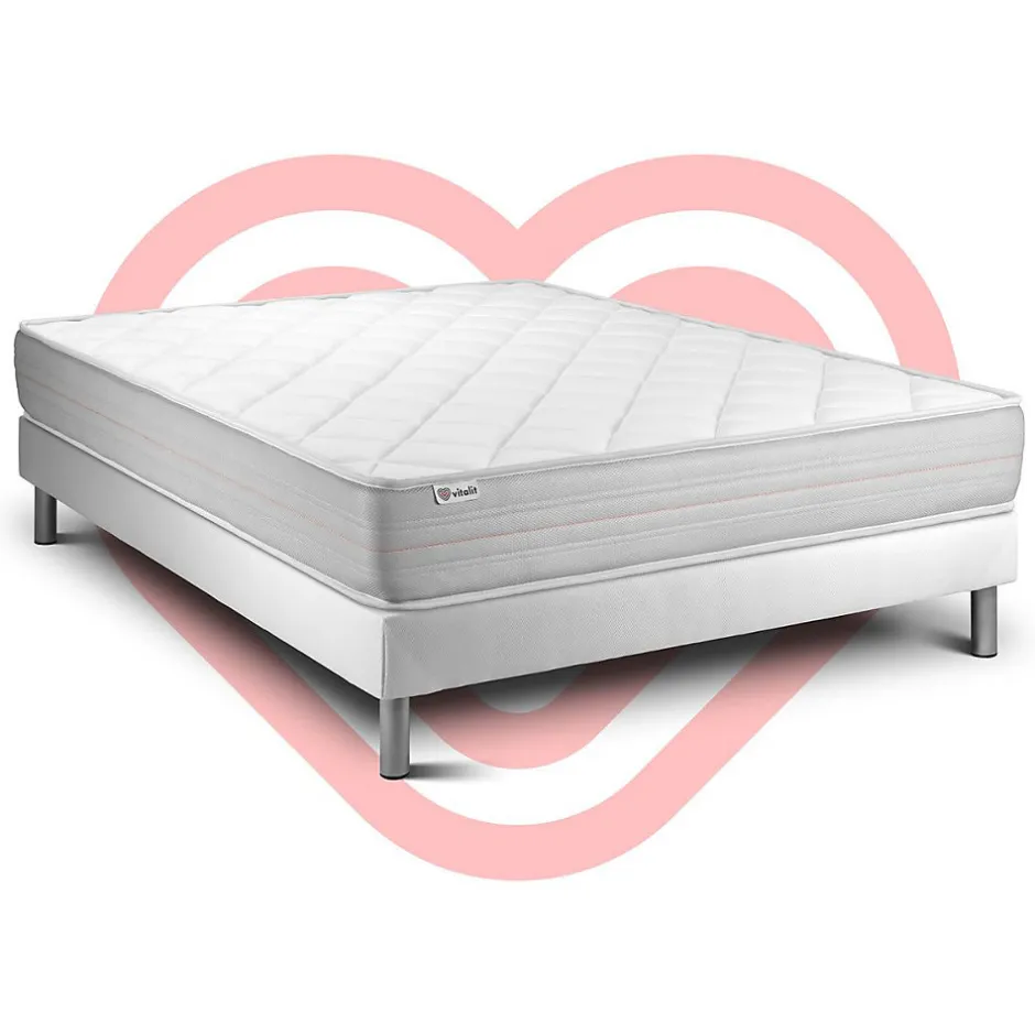 Vitalit Ensemble Mousse polyuréthane à mémoire de forme de confort Ferme avec sommier tapissier